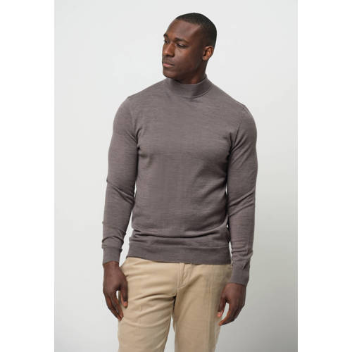 Profuomo gebreide trui met wol taupe afbeelding
