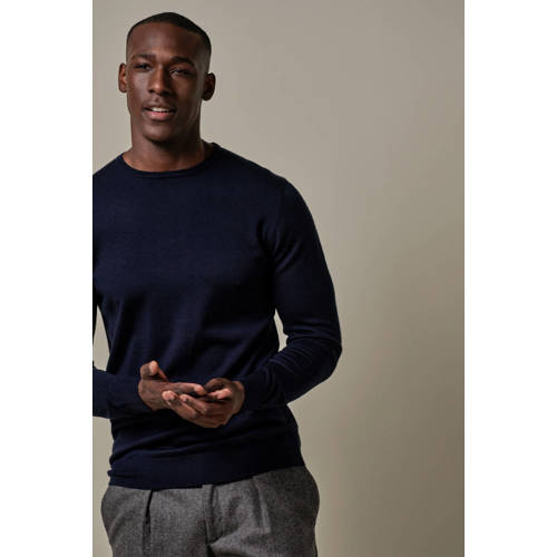Profuomo gebreide trui met wol donkerblauw afbeelding