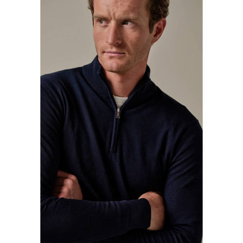 Profuomo gebreide trui met wol donkerblauw afbeelding