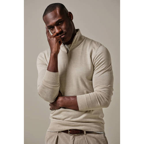 Profuomo gebreide trui met wol beige afbeelding
