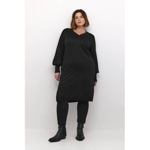 Kaffe Curve gebreide jurk met glitter zwart afbeelding