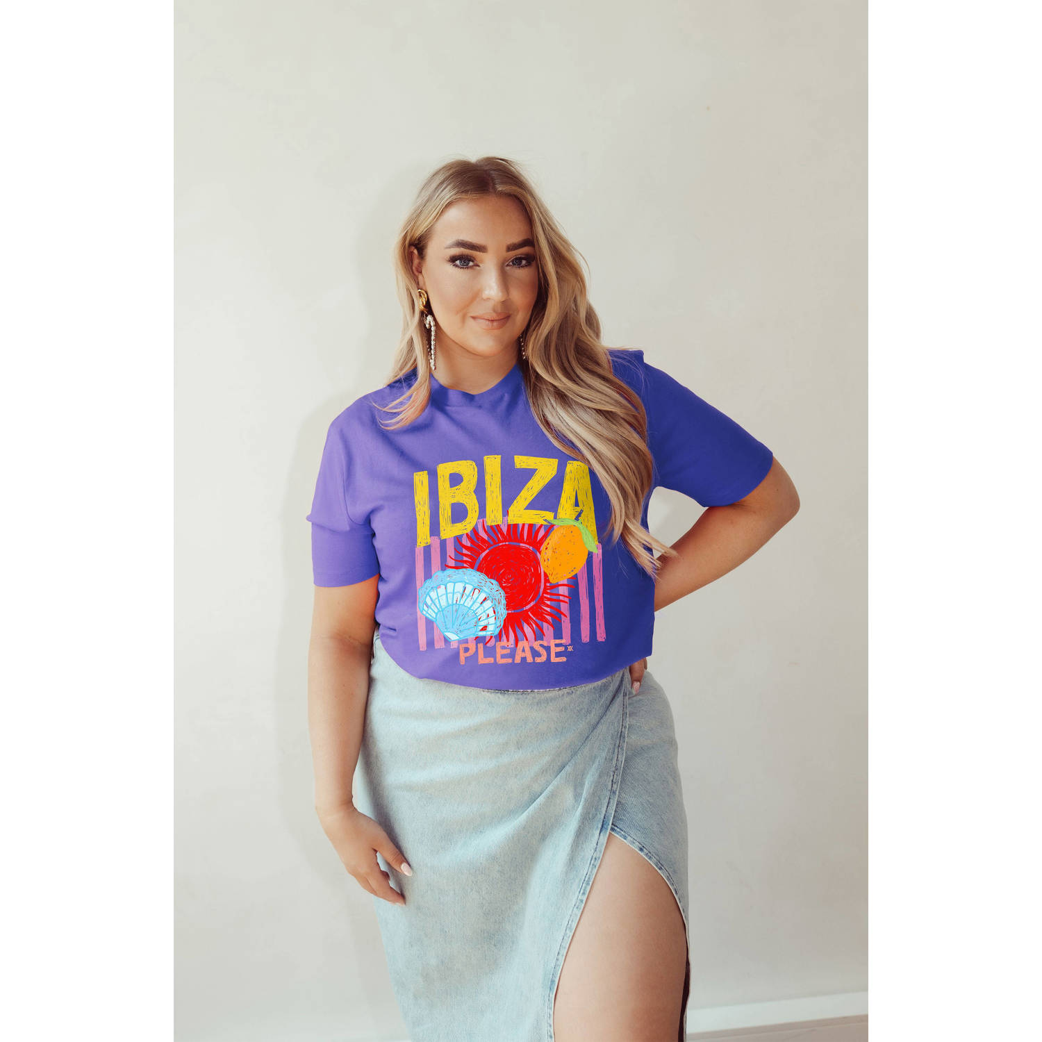 Pinned by K Curve T-shirt paars