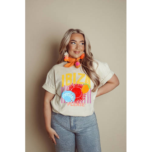 Pinned by K Curve T-shirt ecru afbeelding