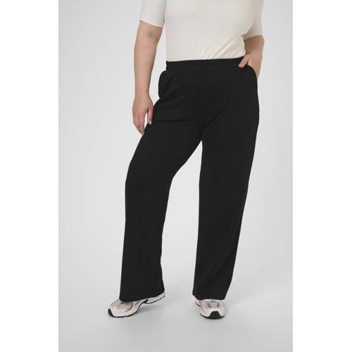 Kaffe Curve wide leg high waist casual broek zwart afbeelding