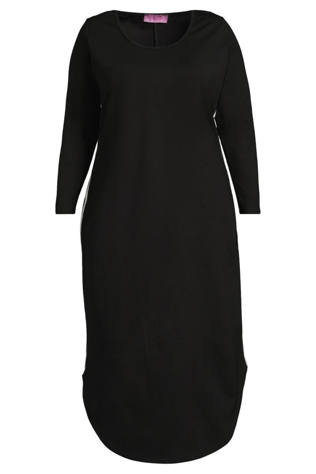 Curviss midi jurk zwart kopen? Morgen in huis wehkamp