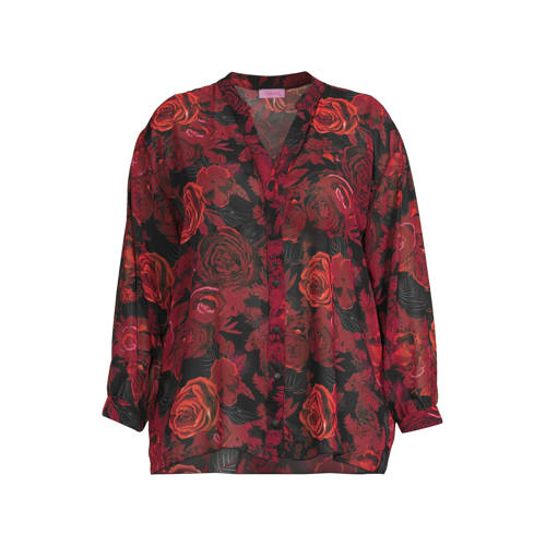Curviss blouse donkerrood afbeelding