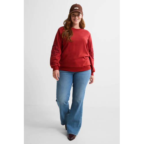 ONLY CARMAKOMA sweater donkerrood afbeelding