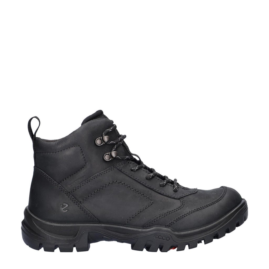 Zwarte heren Ecco Xpedition III leren wandelschoenen met veters