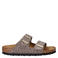 Birkenstock slippers met panterprint taupe