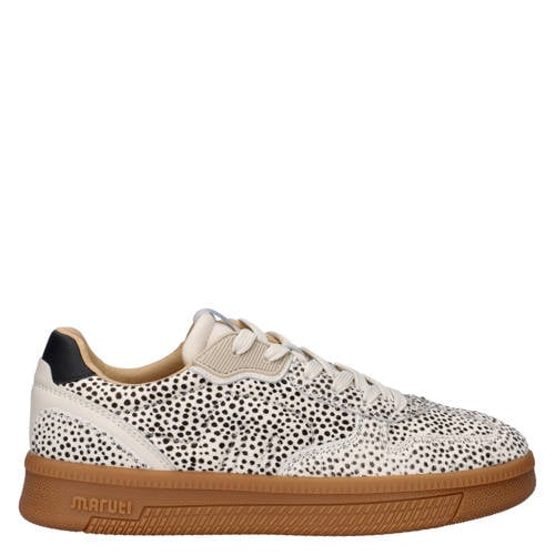 Maruti Yale leren sneakers met ponyhair wit/zwart afbeelding