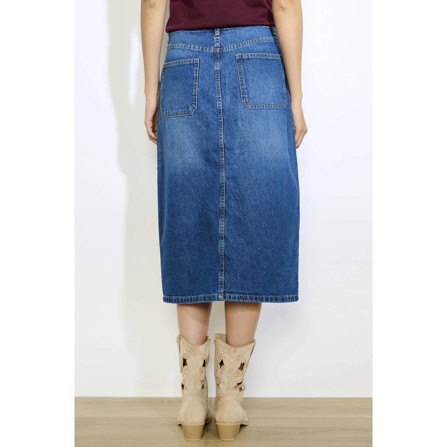 LOLALIZA denim spijkerrok medium blue denim