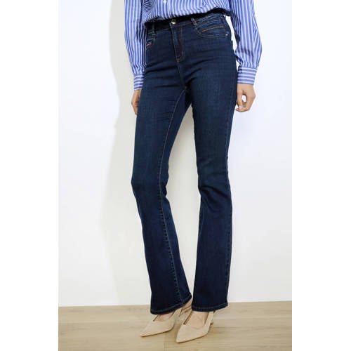 LOLALIZA flared jeans dark blue denim afbeelding