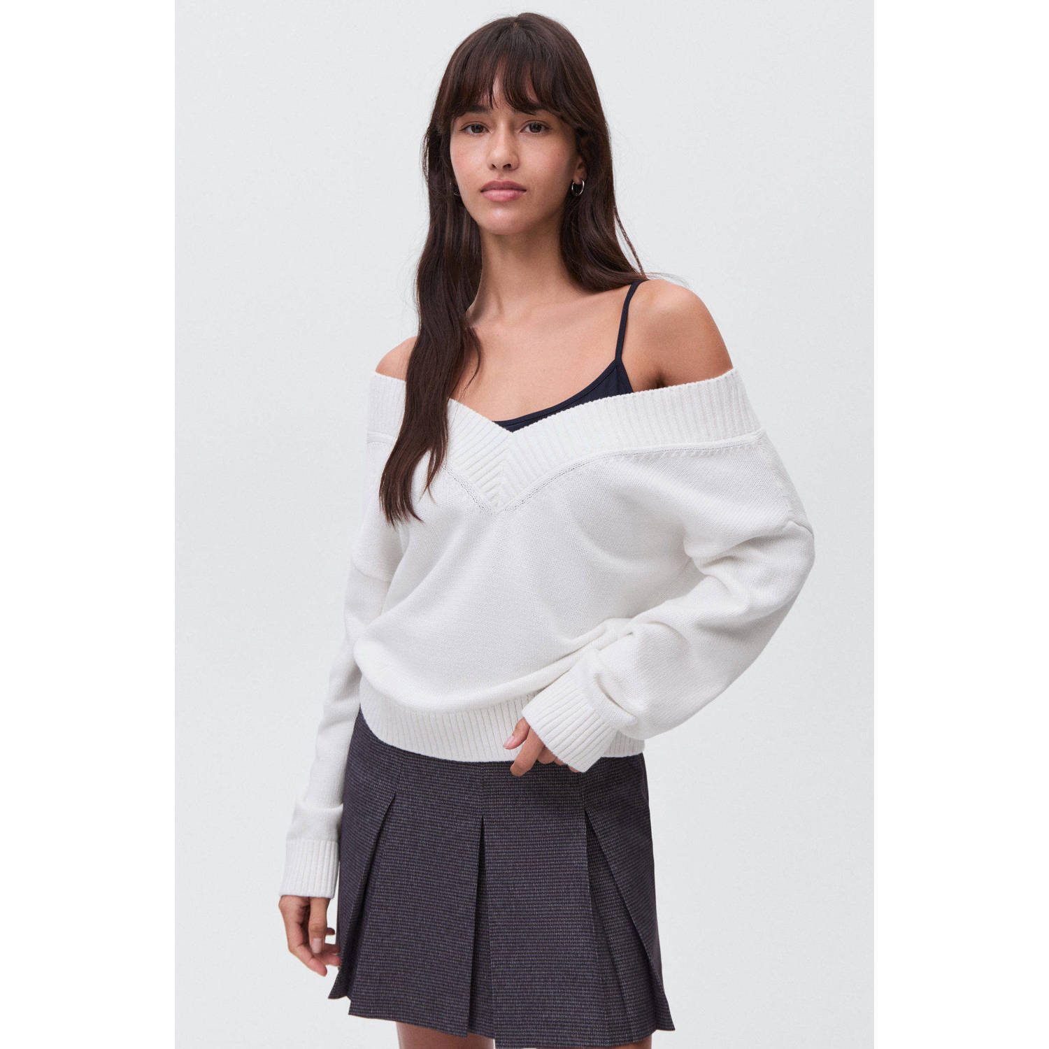 MANGO TEEN gebreide trui wit
