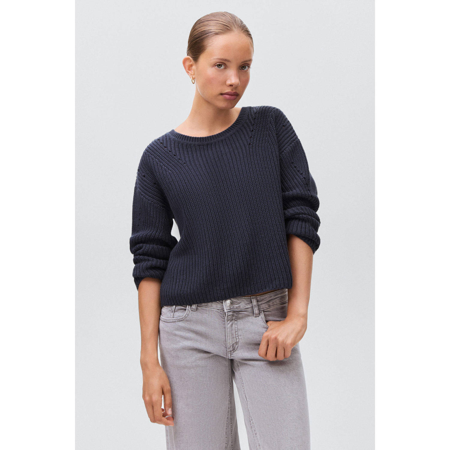 MANGO TEEN trui marine grof gebreid
