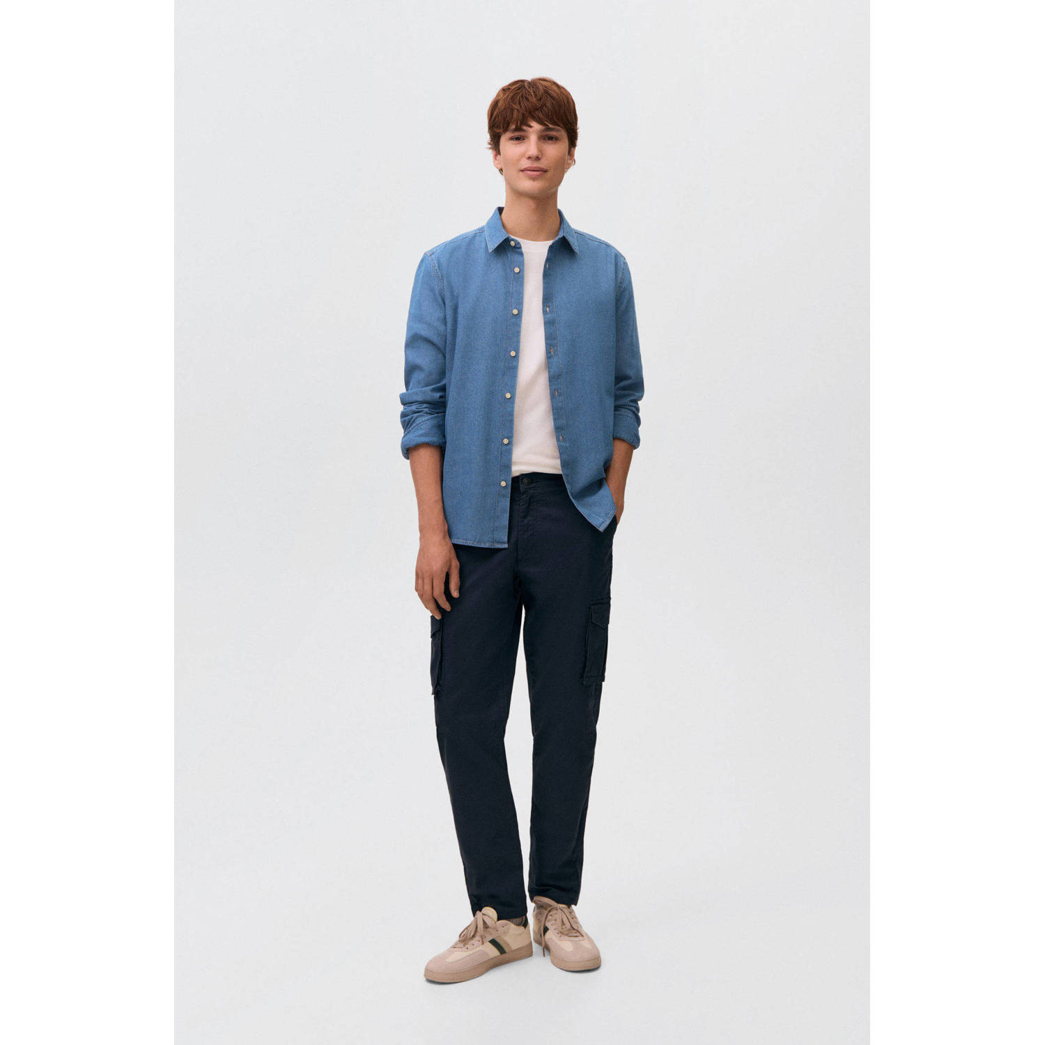 MANGO TEEN overhemd medium blue denim