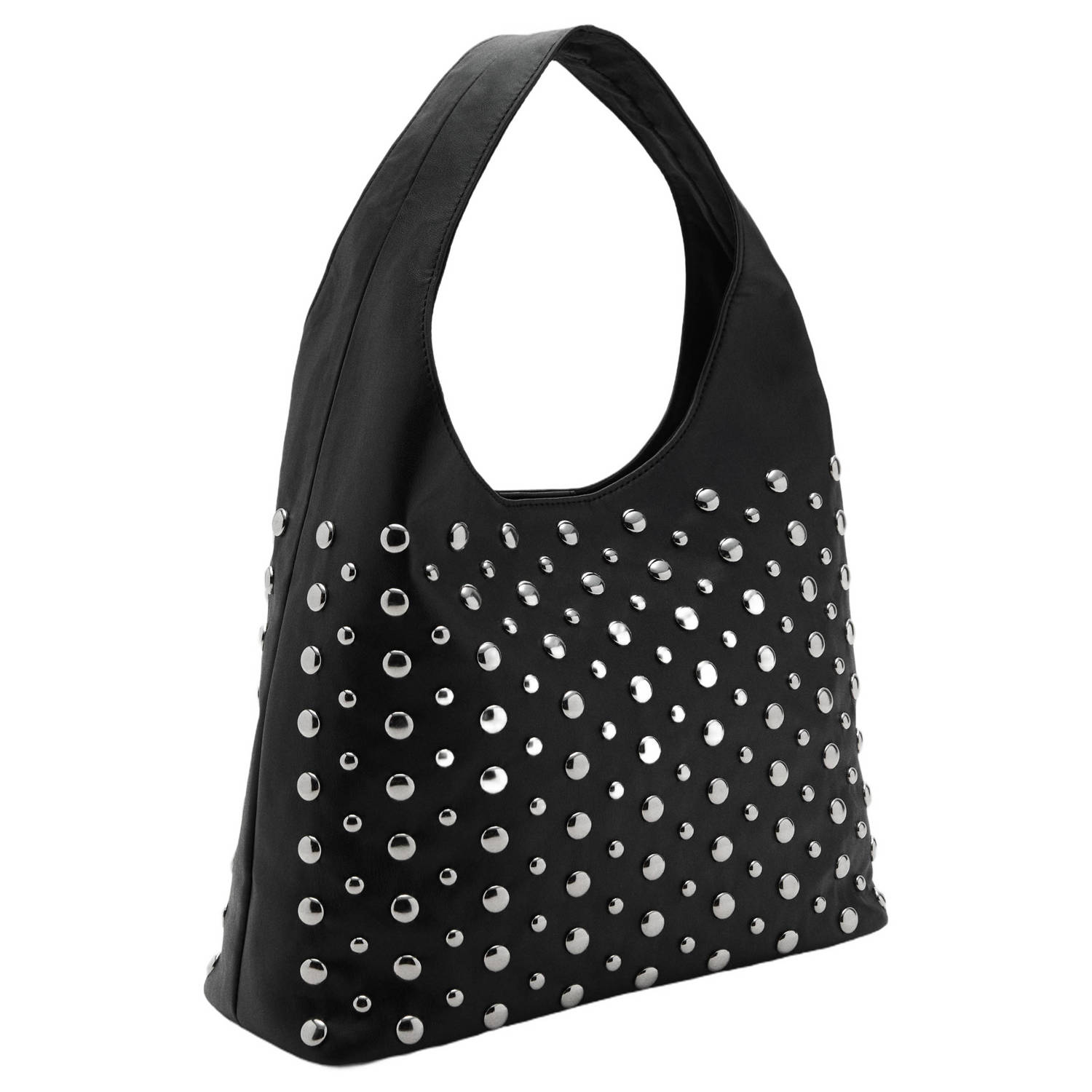 MANGO TEEN imitatieleren schoudertas met studs zwart