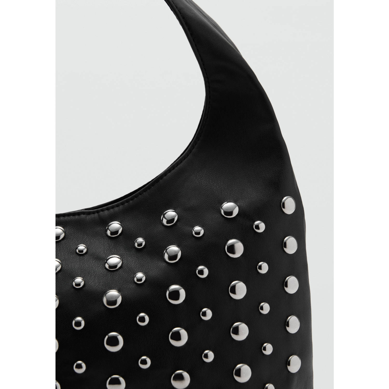 MANGO TEEN imitatieleren schoudertas met studs zwart