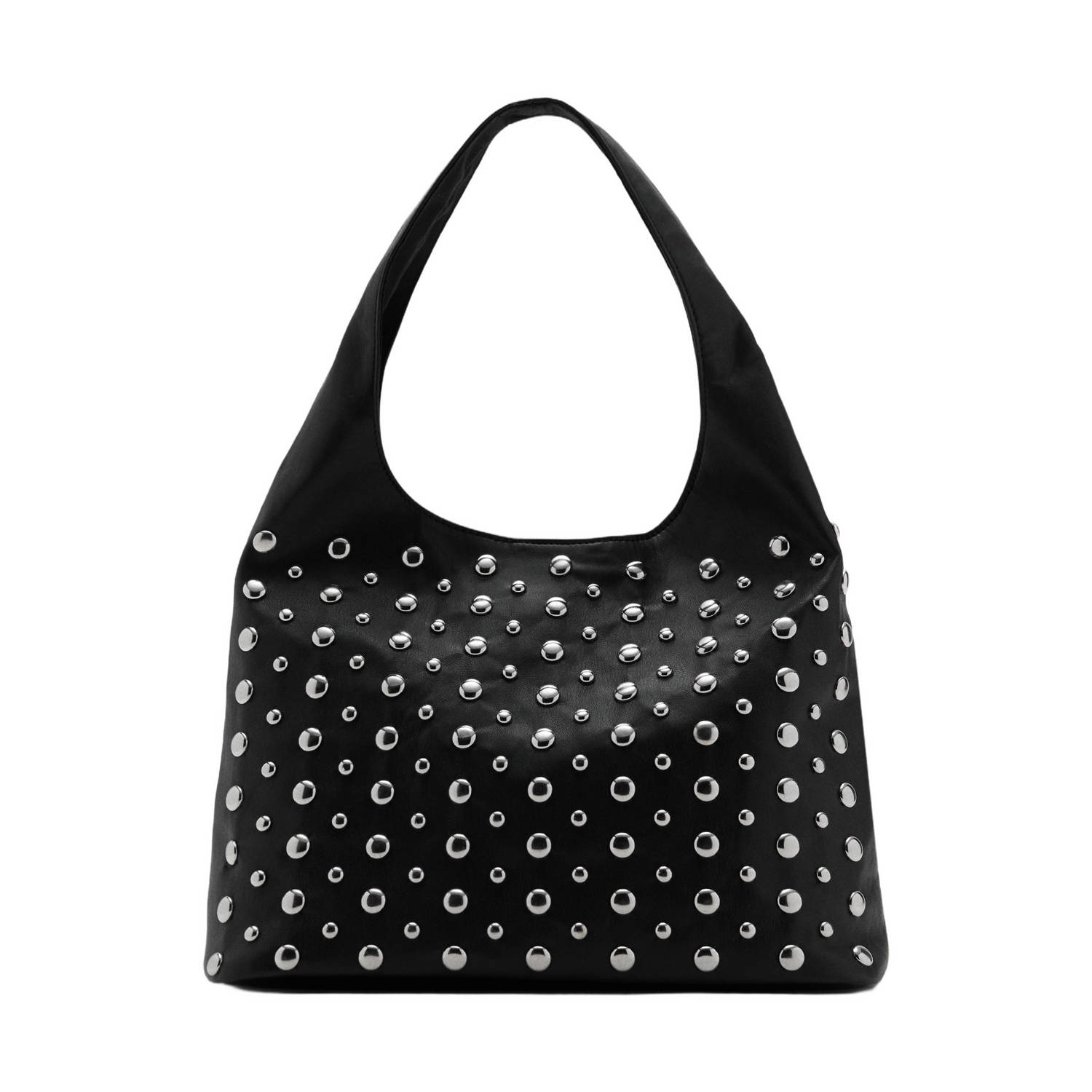 MANGO TEEN imitatieleren schoudertas met studs zwart