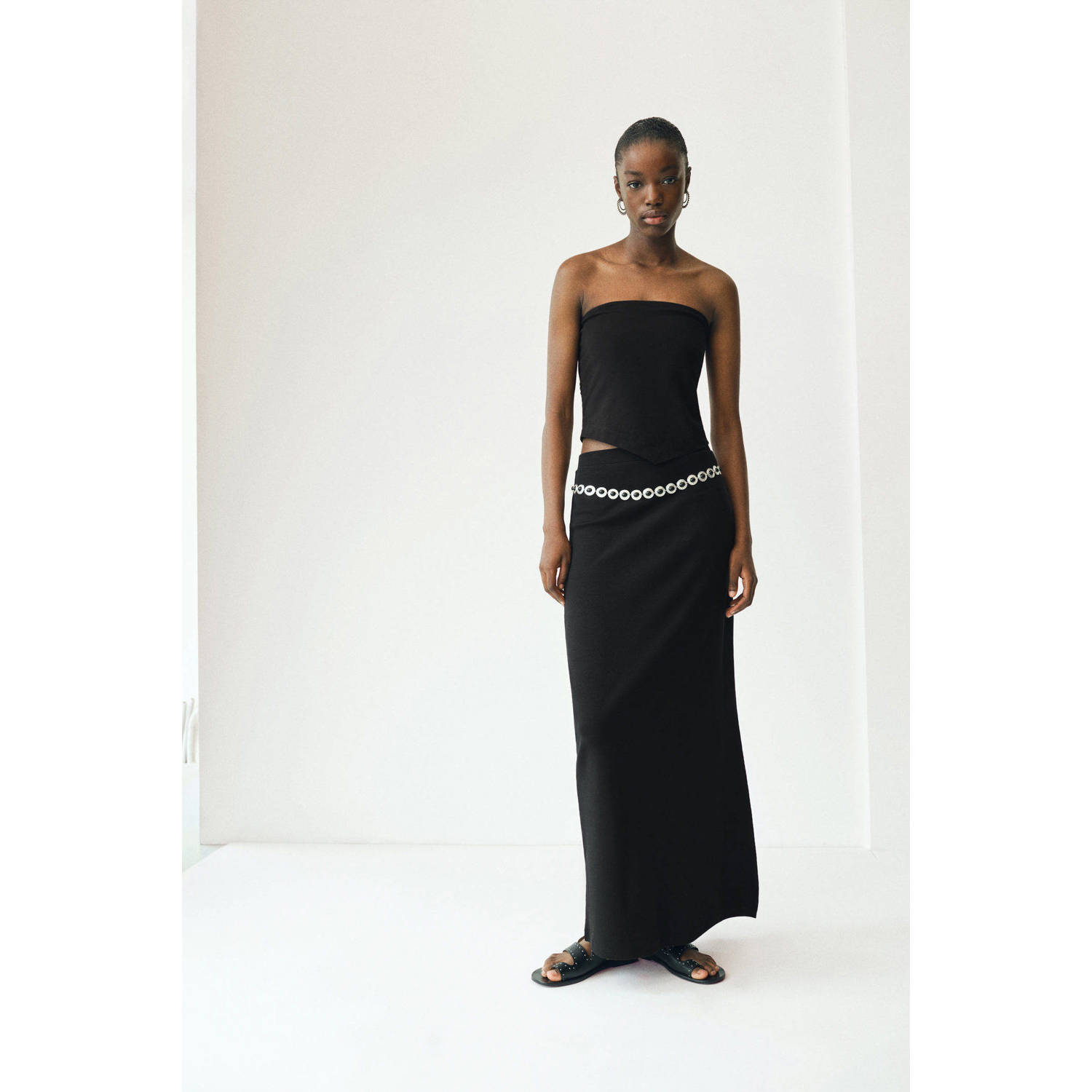 MANGO TEEN maxi rok zwart