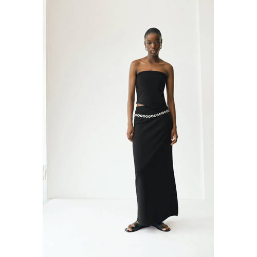 MANGO TEEN maxi rok zwart afbeelding