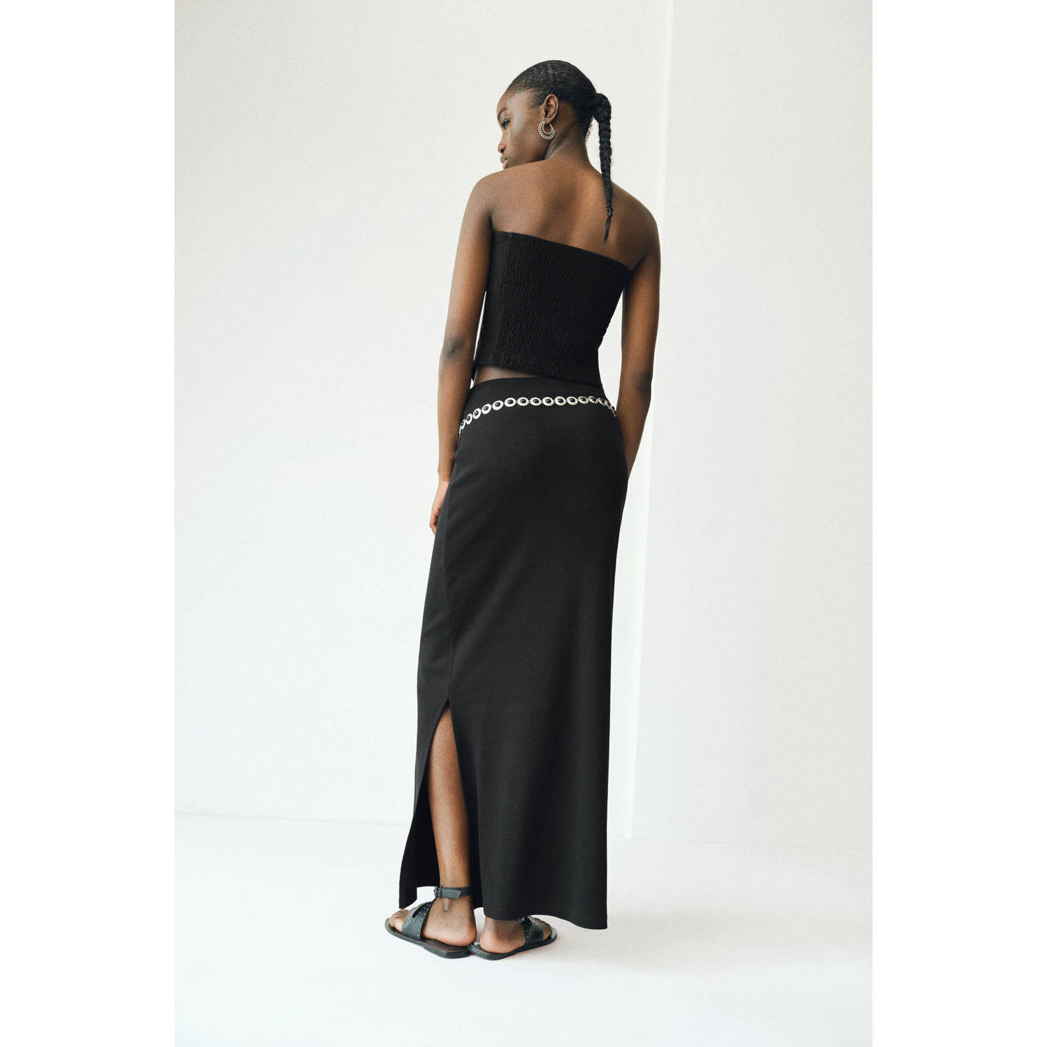 MANGO TEEN maxi rok zwart