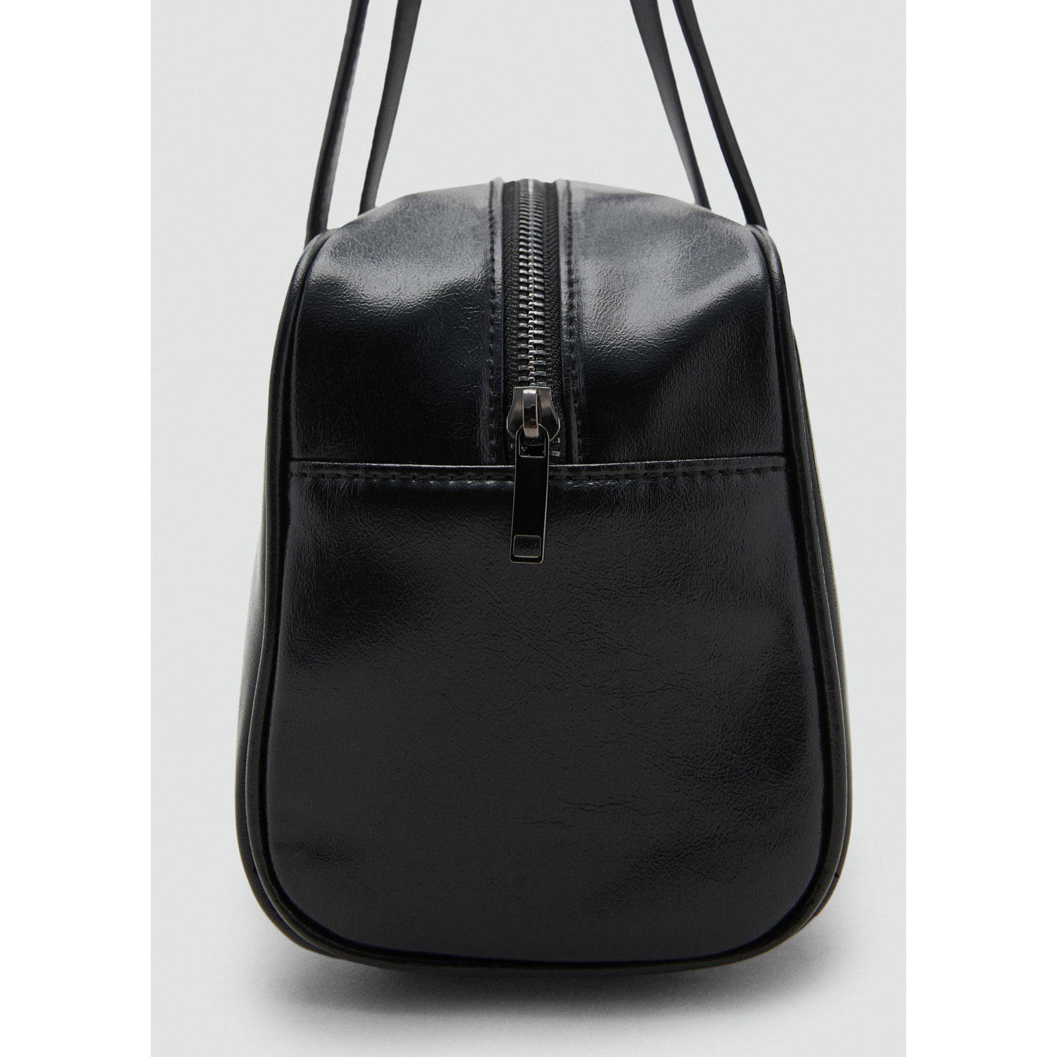 MANGO TEEN imitatieleren bowlingtas zwart