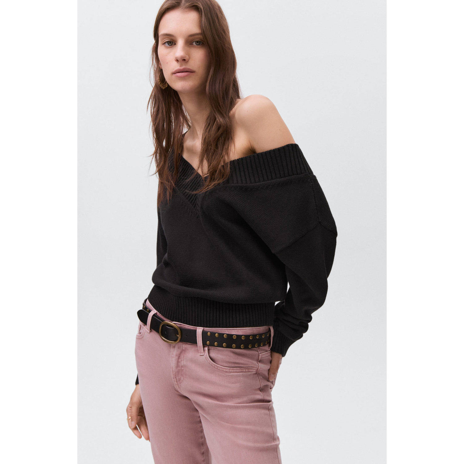 MANGO TEEN gebreide trui zwart