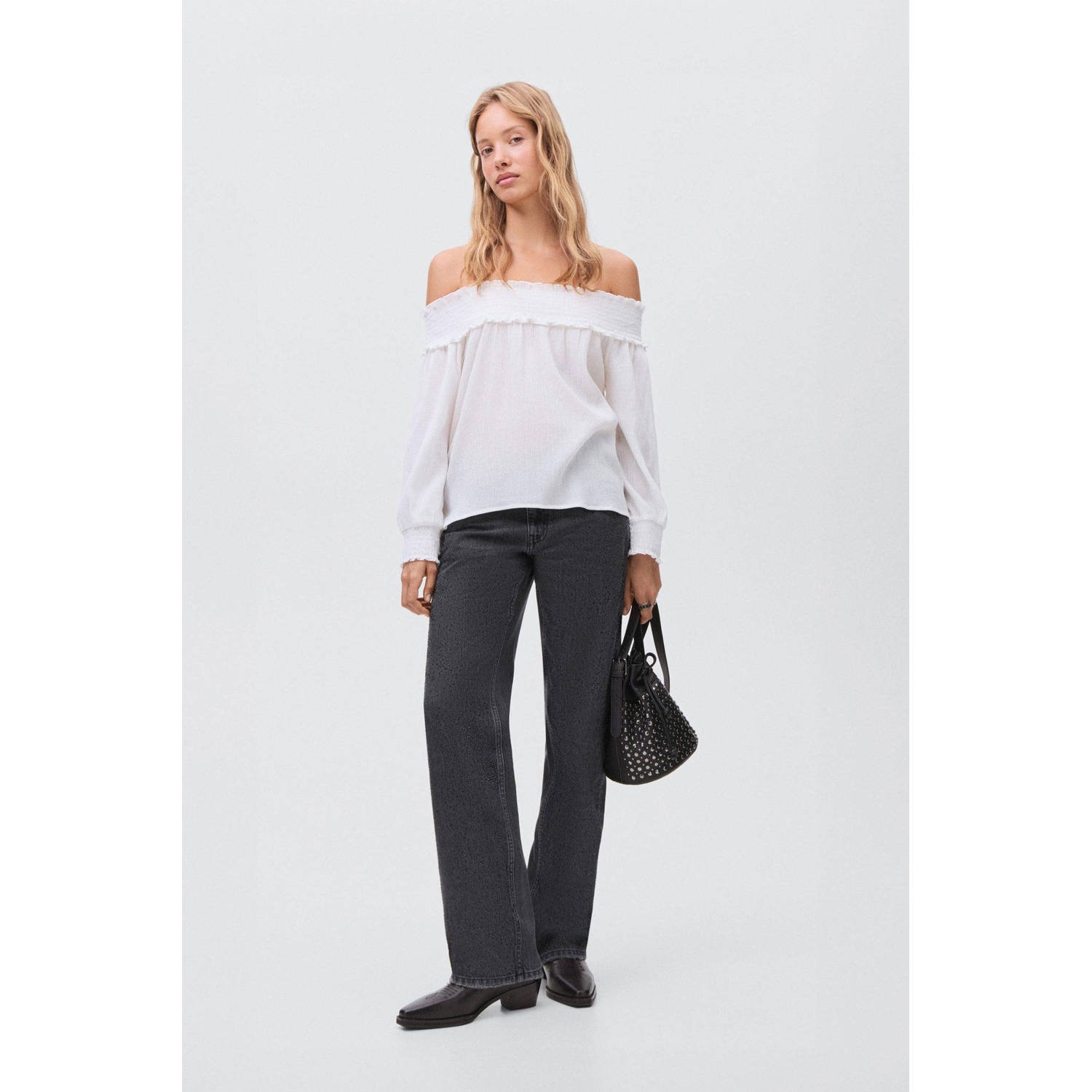 MANGO TEEN straight leg jeans grey denim