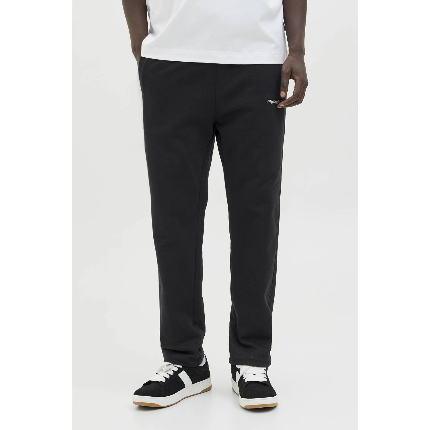 JACK & JONES PANTS STUDIO comfort fit joggingbroek zwart
