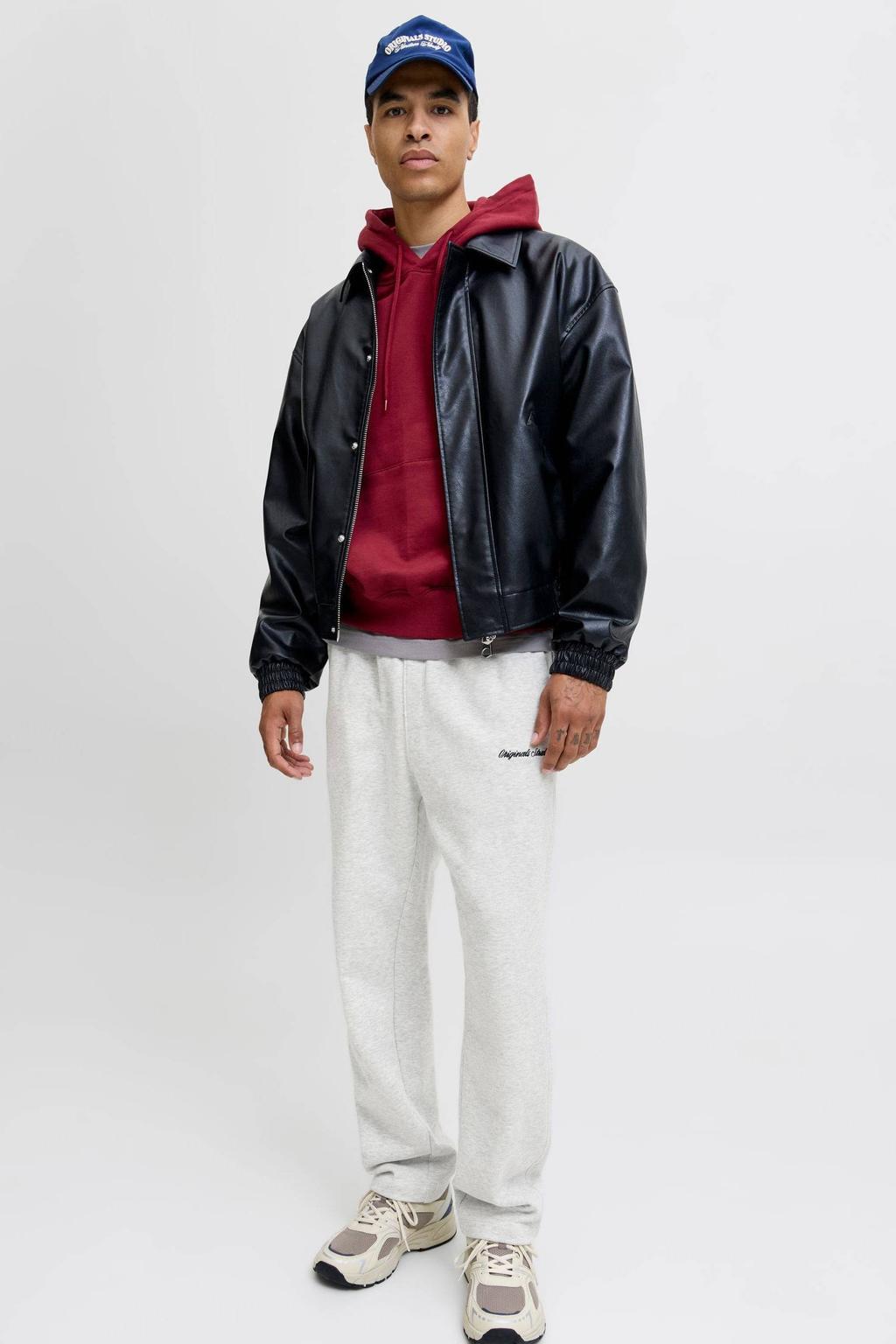 JACK & JONES PANTS STUDIO comfort fit joggingbroek grijs
