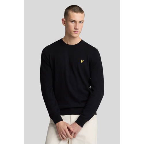 Lyle & Scott pullover met wol fijn gebreid zwart afbeelding