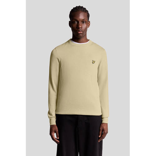 Lyle & Scott pullover met wol fijn gebreid beige afbeelding