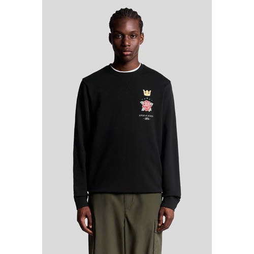 Lyle & Scott sweater met backprint zwart afbeelding