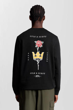 sweater met backprint zwart