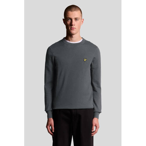 Lyle & Scott pullover met wol fijn gebreid grijs afbeelding
