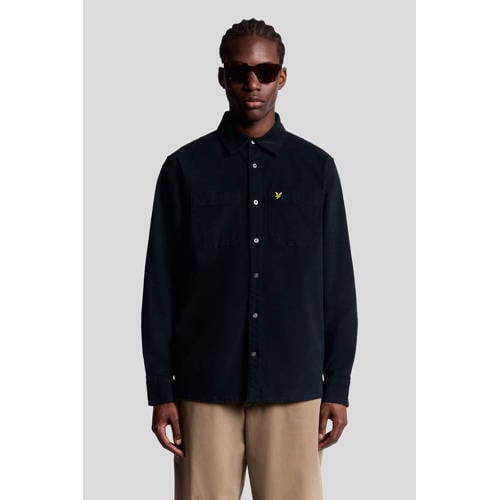 Lyle & Scott relaxed casual overhemd met textuur donkerblauw afbeelding