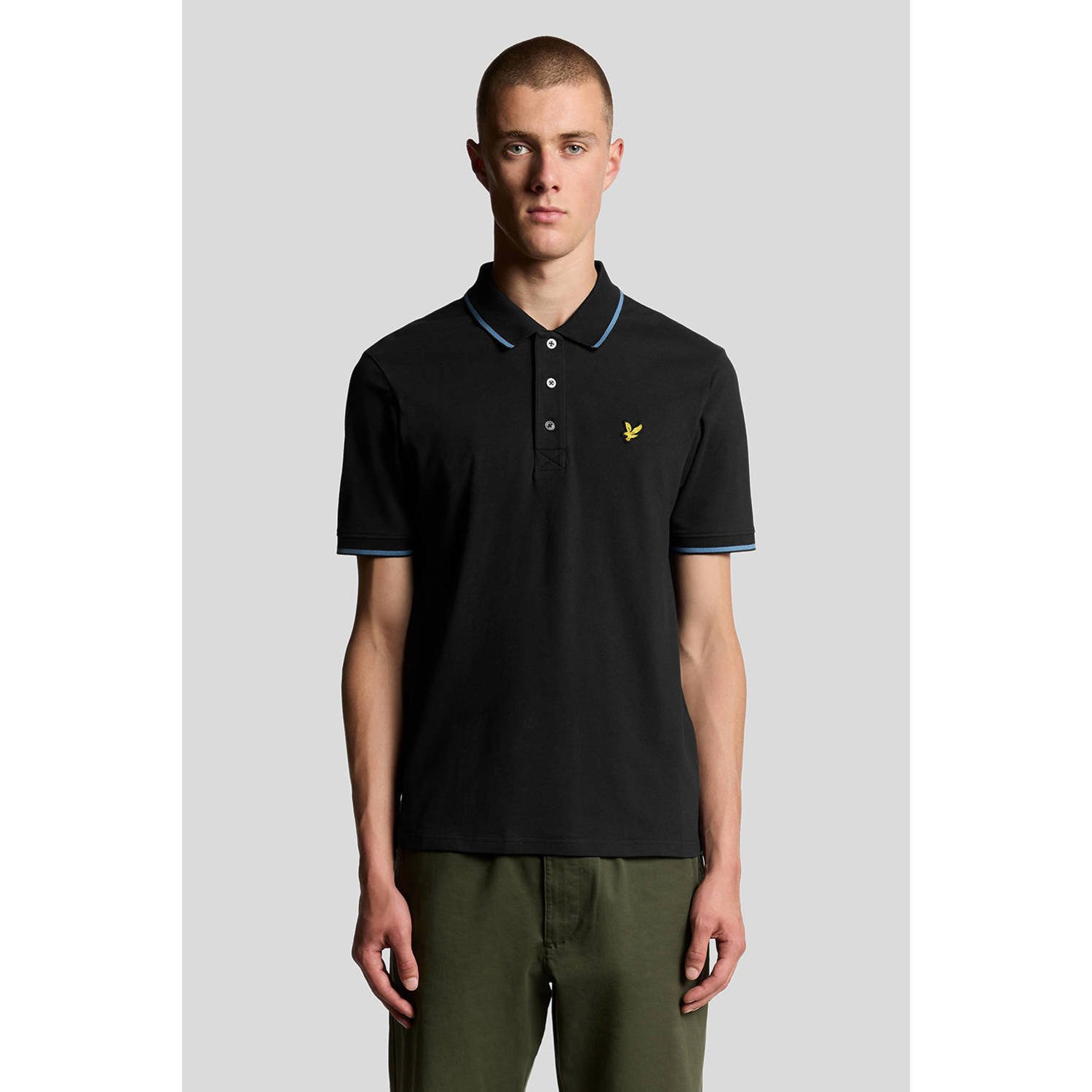 Lyle & Scott regular polo zwart