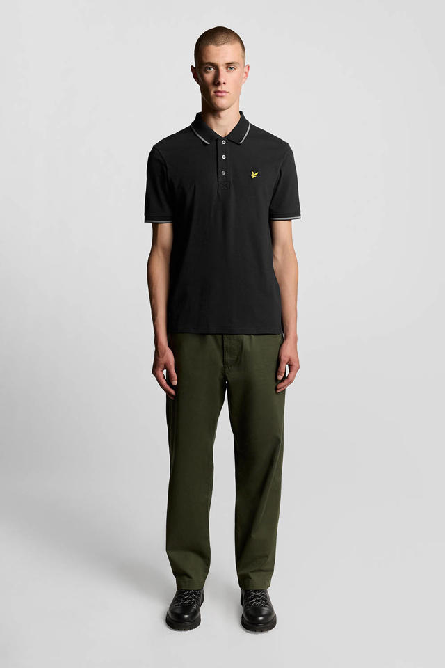 Lyle Scott regular polo zwart wehkamp