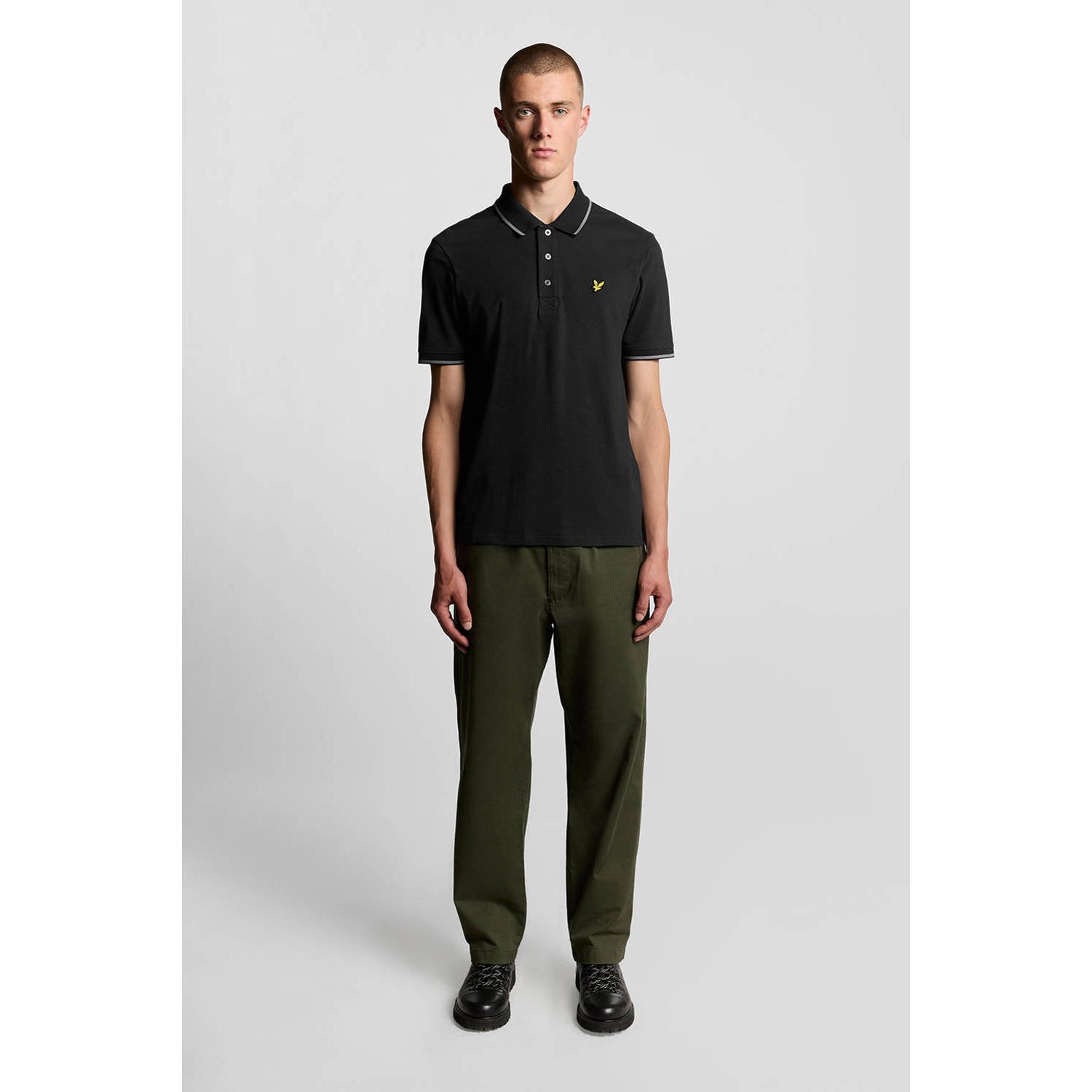 Lyle & Scott regular polo zwart