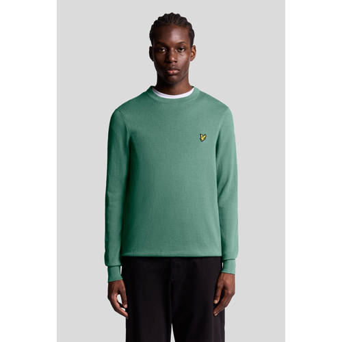 Lyle & Scott pullover met wol fijn gebreid groen afbeelding