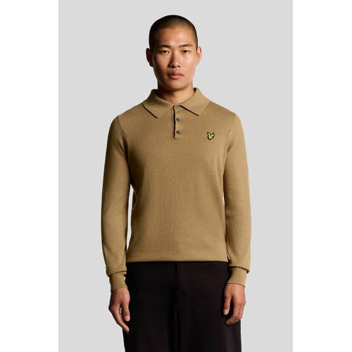 Lyle & Scott trui met wol fijn gebreid bruin afbeelding