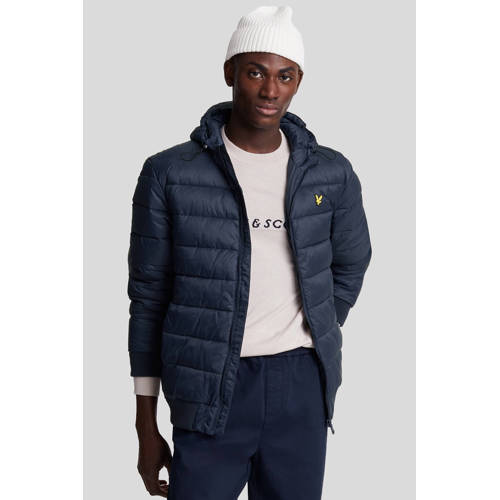 Lyle & Scott gewatteerde jas donkerblauw afbeelding