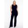 YOEK travelstof high waist flared broek blauw