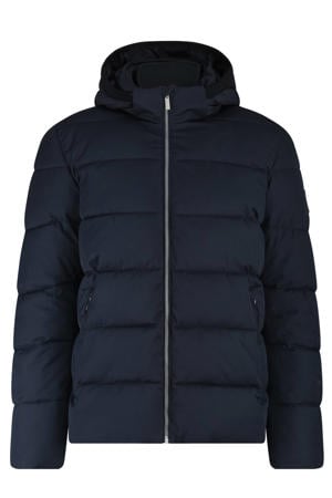 gewatteerde jas donkerblauw