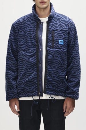 fleece reversible jas donkerblauw