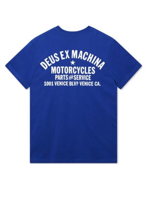 regular T-shirt met backprint blauw