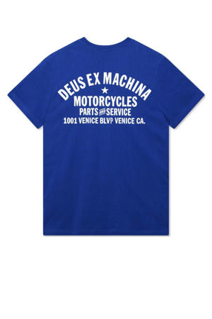 regular T-shirt met backprint blauw