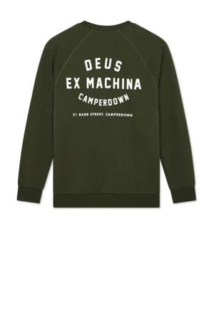 sweater met backprint donkergroen