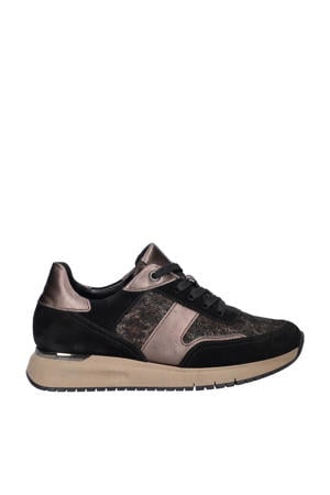 Comfort Optifit suède sneakers zwart/brons