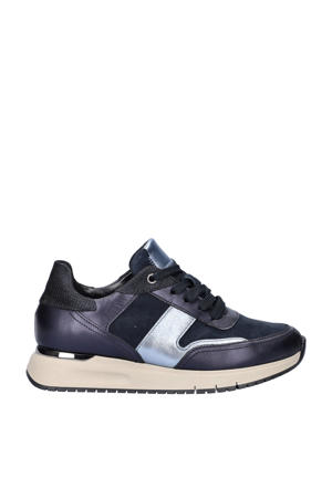 Comfort Optifit leren sneakers donkerblauw